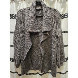 Prana Sukie grey wool blend heathered open front thick knit cardigan small